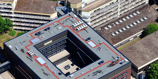 Luftbild vom Campus Nord Das Bild zeigt das Gebäude für Physik und Chemie